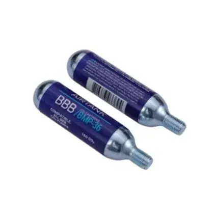 BMP-35 Cartridges Co2 AirTanks (2 Stuks) Zilver Nieuw