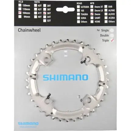 SHIMANO Kettingblad 36T Shimano Deore FC-M532 - zilver Seizoensaanbieding