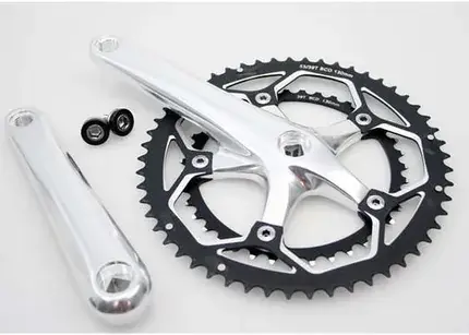 UNBRANDED crankstel Race 8/9v 53/39 aluminium zilver Superprijs