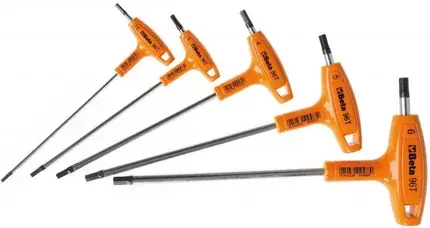 Koopje BETA TOOLS Haakse zeskant stiftsleutelset 96T/S5P (5 delig)