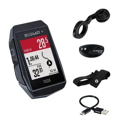 Koopje SIGMA GPS Fietscomputer ROX 11.1 EVO GPS HR + CAD set