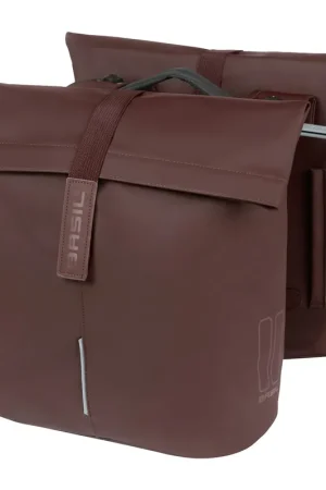 Seizoensaanbieding Basil fietstas dubbel City roasted brown MIK 28-32L