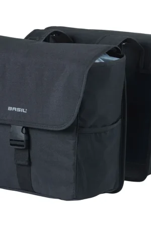 Tijdelijk Beschikbaar Basil fietstas dubbel Go solid zwart 32l