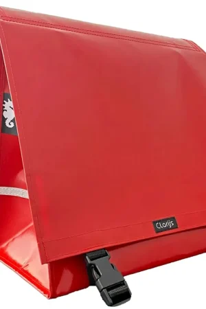 Snelle Levering Clarijs fietstas dubbel L PVC 40L met uitsparing rood