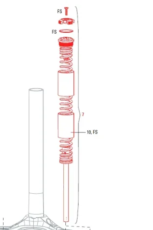 Beperkt Aanbod Rockshox Vork Ressort Xc30 A1-A3/30 A1-A2 X-Firm Black 100mm/26"Μ