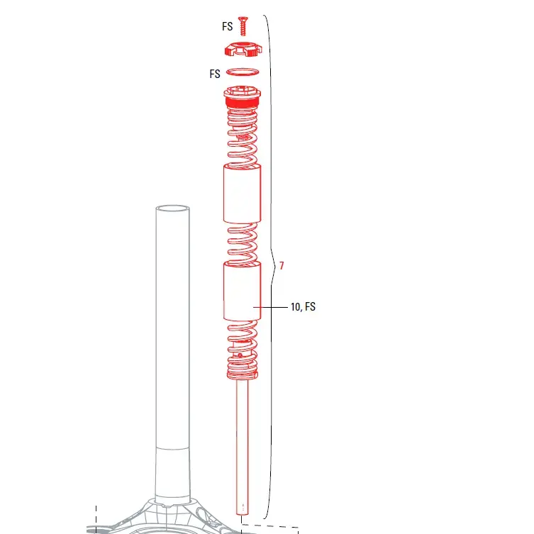 Beperkt Aanbod Rockshox Vork Ressort Xc30 A1-A3/30 A1-A2 X-Firm Black 100mm/26"Μ