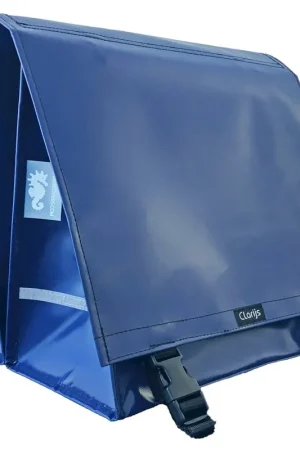 Clarijs fietstas dubbel XL PVC 46L met uitsparing d blauw Aanbieding