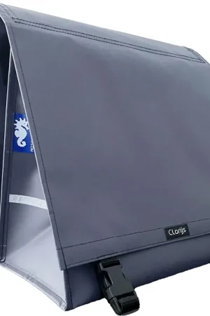 Speciale Aanbieding Clarijs fietstas dubbel XL PVC 46L met uitsparing matt grij