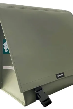 Clarijs fietstas dubbel XL PVC 46L met uitsparing matt olij Gecertificeerd