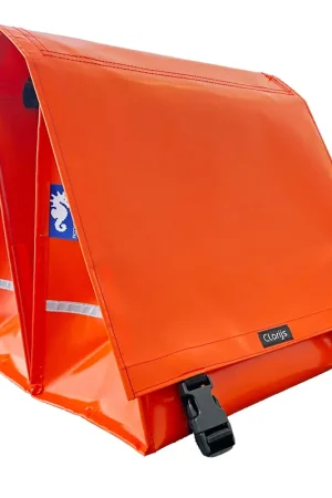 Laatste Kans Clarijs fietstas dubbel XL PVC 46L met uitsparing oranje