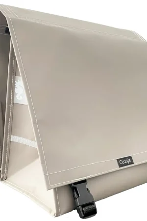 Betaalbaar Clarijs fietstas dubbel XL PVC 46L met uitsparing matt taup