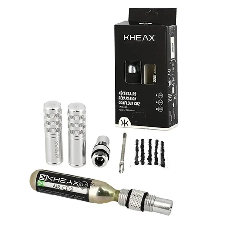 Snelle Levering Kheax Reparatieset voor aluminium tubeless met cartridge-tip CO2 16GR