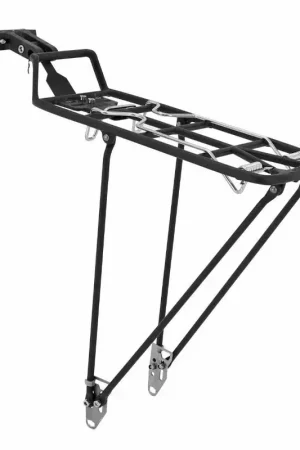Pletscher Achterdrager met bevestiging rapide alu noir sur tige de selle - avec tringles compatible tout velo et demontable sans outil Quick Rack Populair