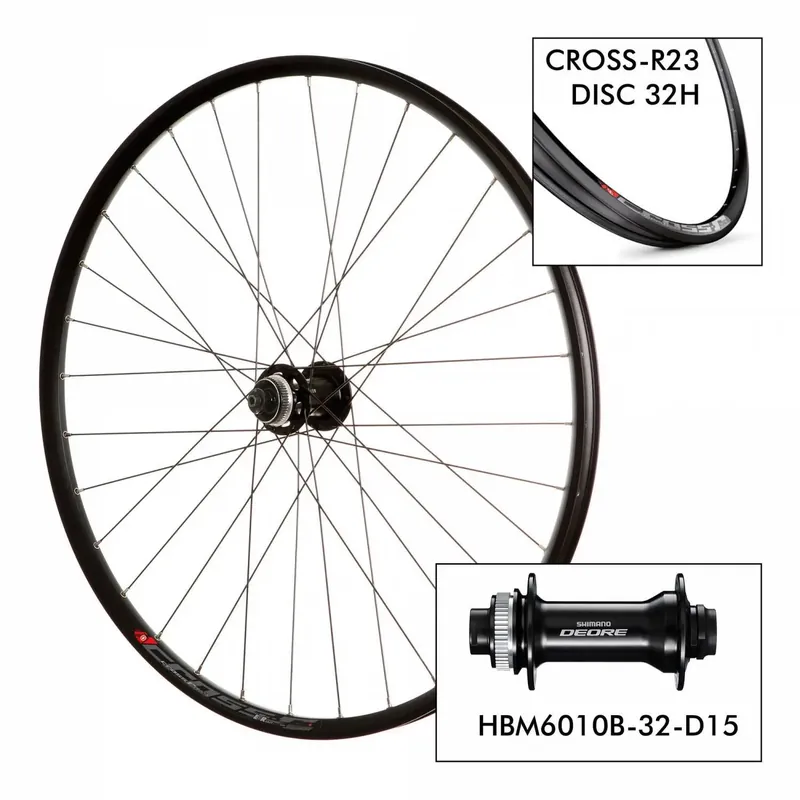 Mach1 Fietswiel D. Cross-R23 32H - M6010 15x100 Favoriet