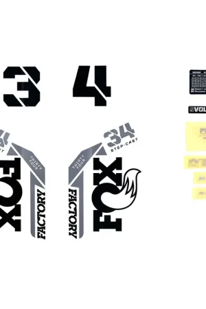 Direct Beschikbaar Fox Racing Decalset Fox 2021, 34 SC, F-S, Logo, Fork